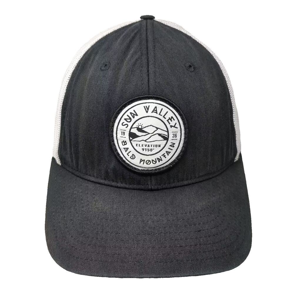 YOU KNOW Trucker Hat Black White OS Snapback Sun Valley Bald Mountain Patch Mesh